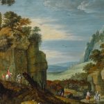 Mountain landscape with travellers, Marten Ryckaert