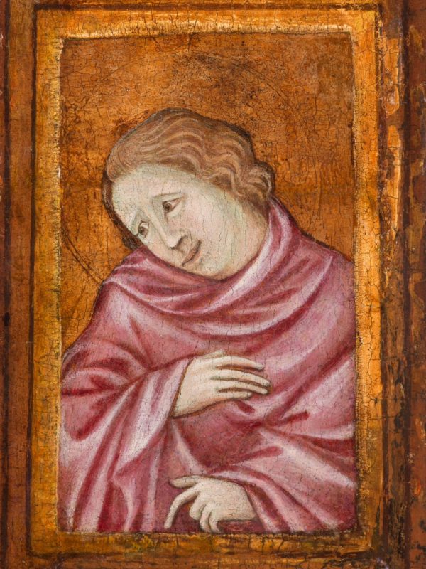 Saint John the Evangelist, mourner half-length by Anonymous follower of Pietro Lorenzetti