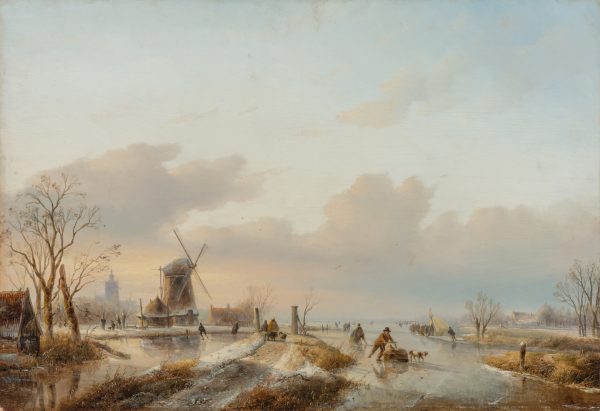 Winter ice skating by Jan Jacob Spohler