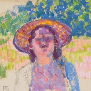 oung woman in hat by Theo van Rysselberghe